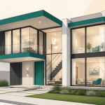 Fachada contemporânea com janelas de alumínio e entrada de luz natural em residência